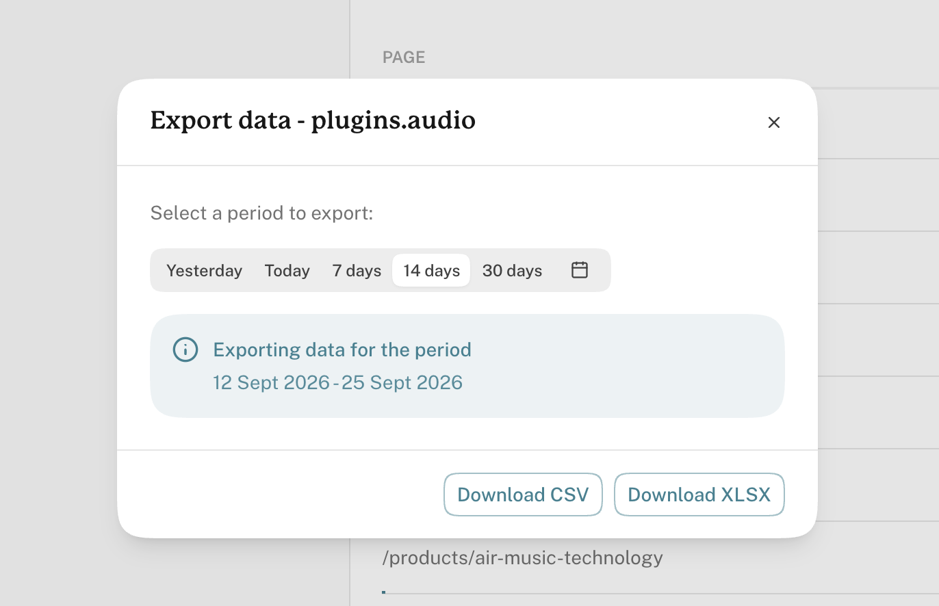Dashboard export